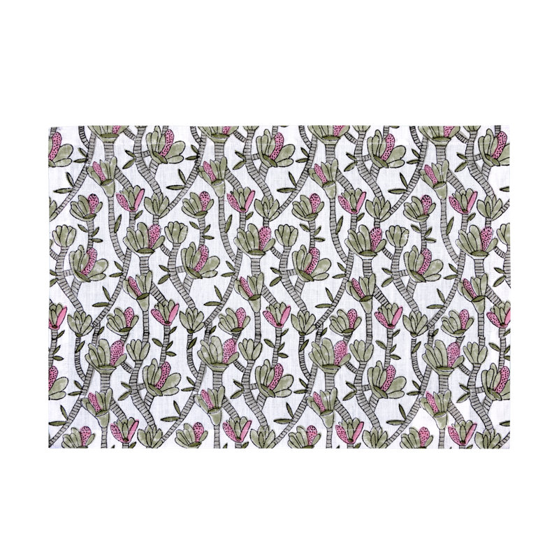 Cactus Table Placemat 14x20 Inch, Gray