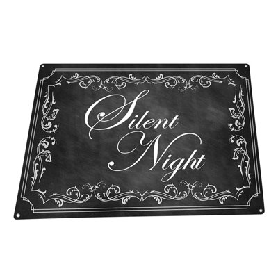 Plaque en métal «Silent Night Christmas»