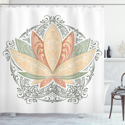 Ambesonne Lotus Shower Curtain Flower Exotic Petals Print -  sc_331250