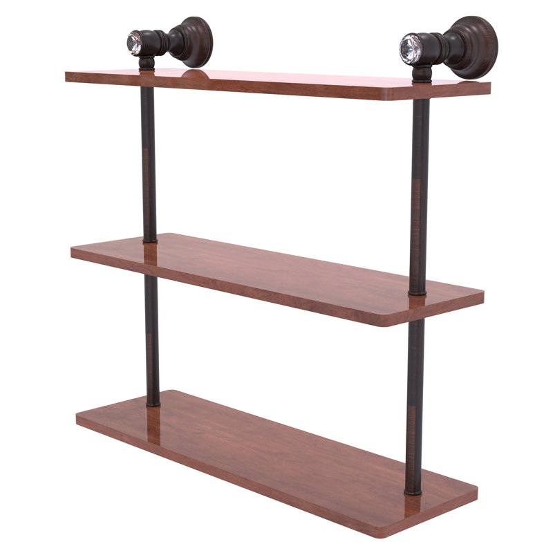 Tablette en bois massif à 3 niveaux Freyja, H 5,54 po x l 16 po x P 16 po, Bronze vénitien