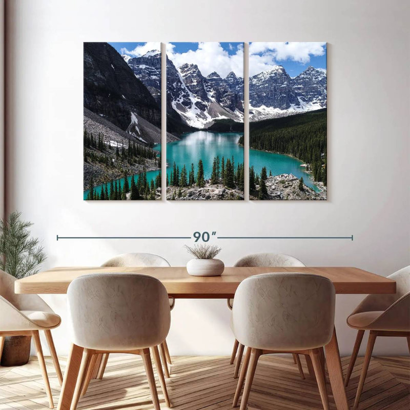 Lake Louise Landscape Wall Art, reproduction d'art sur toile, H 48 po x l 74 po x P 1,25 po