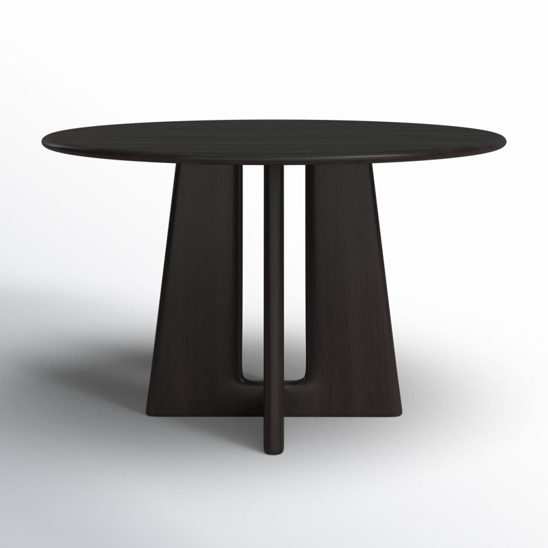 Kava Round Solid Wood Dining Table, Caviar