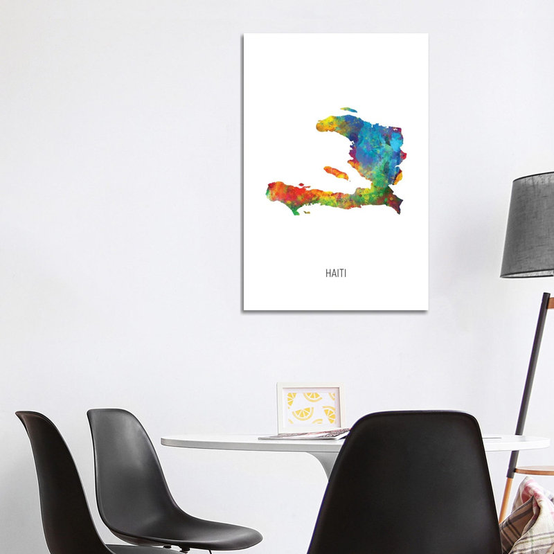 Haiti Map by Michael Tompsett - Print on Canvas, Wrapped Canvas, 101.6cm H x 66.04cm W x 3.81cm D