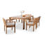 Ensemble de salle à manger en bois d'eucalyptus pour 6 personnes avec table rectangulaire Callen, coussins inclus-1751371442