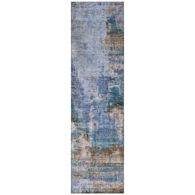 Machine Washable Indoor/Outdoor Chantille ACN2300 Abstract Rug