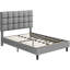 Size Modern Upholstered Bed Frame with Adjustable Square Tufted Headboard-93363909-99170188