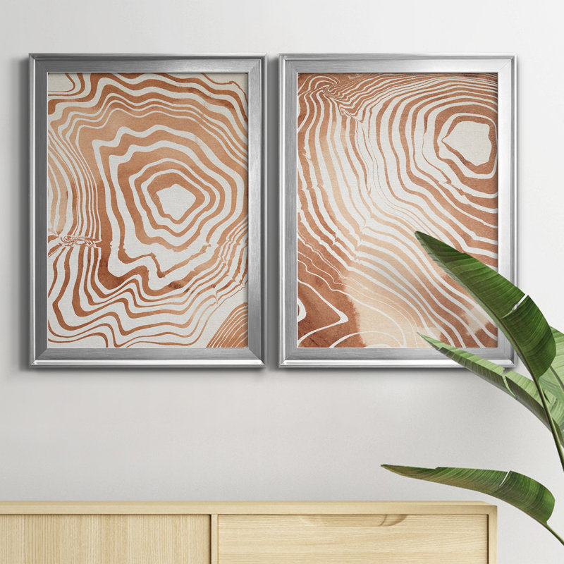 «Suminagashi I», reproduction encadrée de qualité supérieure, H 24,5 po x l 37 po x P 1 po, Argent