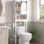  Armoire de rangement autoportante au-dessus de la toilette, rangement de salle de bain de ferme avec tablette réglable et porte de grange-562393218