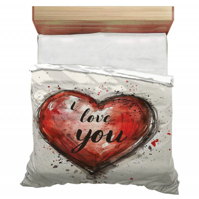 Love Heart Affectionate No Pattern And Not Solid Color Duvet Cover