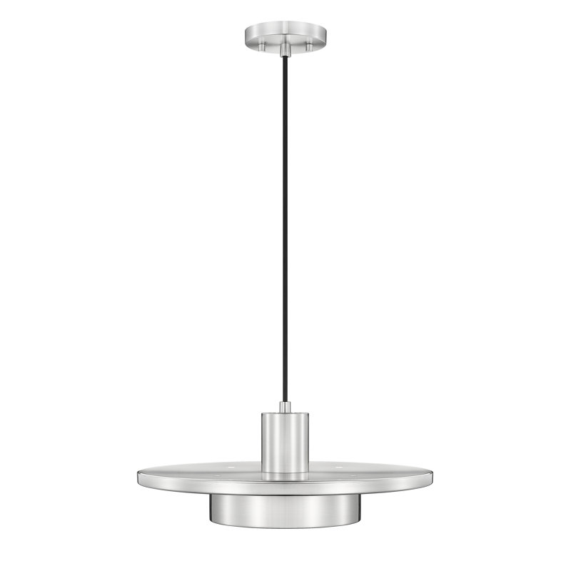 Luminaire suspendu nickel brossé 1 lumière Ludo, Nickel brossé