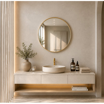 Nelson 30-Inch Round Metal Wall Mirror
