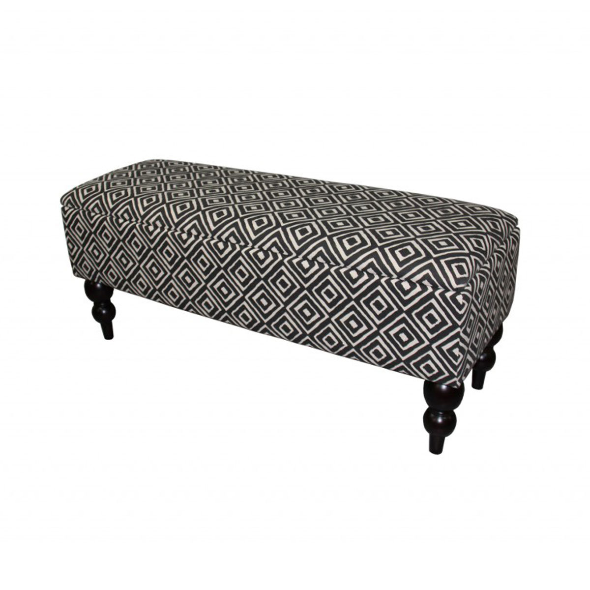 Canora Grey Modern Tailored Black And White Abstract Storage Bench ...