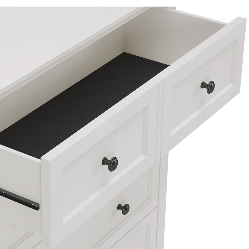 Commode 5 tiroirs Renee, Blanc
