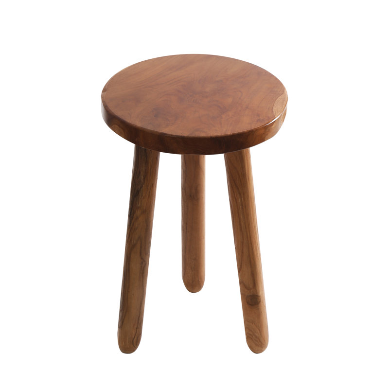 Support à plante rond en bois, H 18 po x L 11,8 po x P 11,8 po