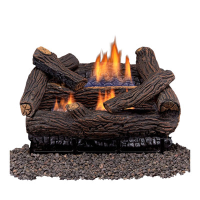 Duluth Forge Ventless Dual Fuel Gas Log Set - 18 in. Split Red Oak - Remote Control