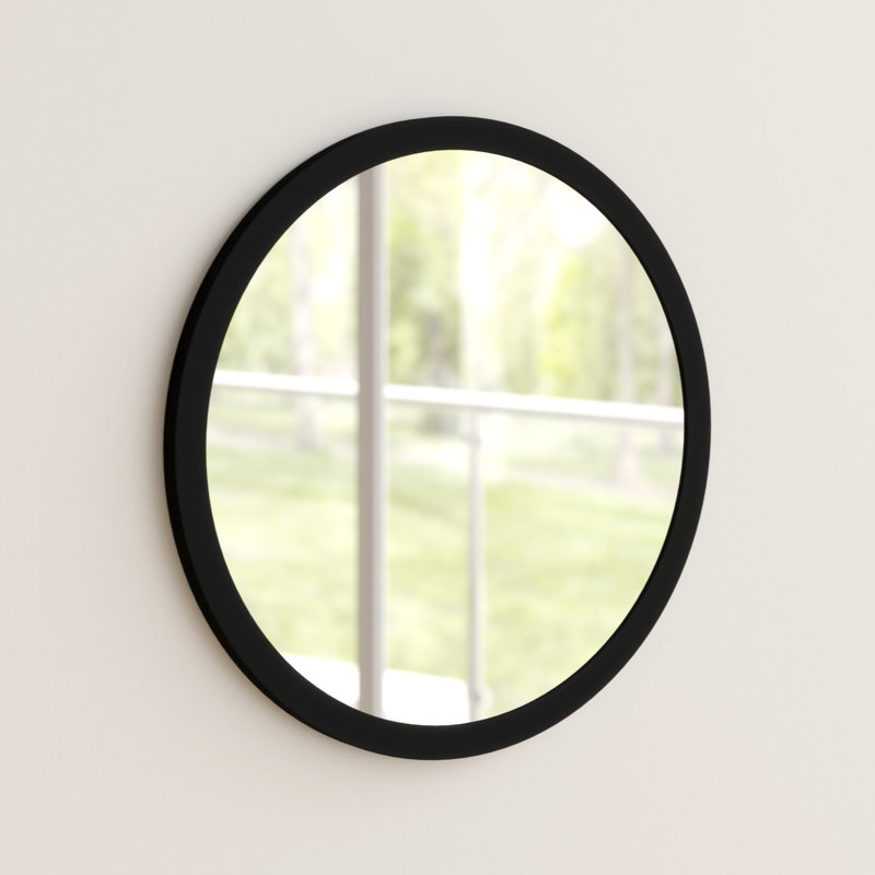 Tabatha Wood Round Mirror, Black, 102cm H x 102cm W
