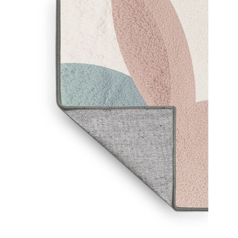 Tapis abstrait moderne et contemporain Aguayo de Pâques lavable à la machine - Reliure grise, 5 x 7
