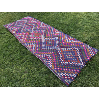 Tapis kilim rétro fabriqué à la main Anatolian - authentique chemin de table turc Oushak pour la cuisine et la maison
