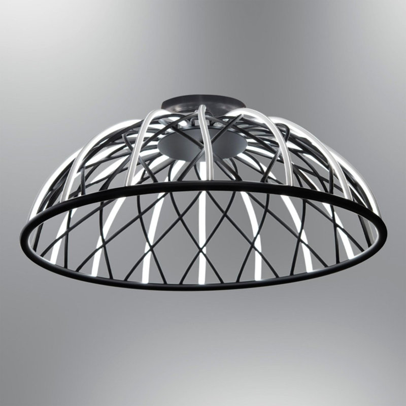 Stylish Black Metal Chandelier, 30 x 29.5 inches | Features Durable Metal Body & Acrylic Cap, 1 x 70W LED Socket, 3000K Warm Light, 7000 Lumen Output | Perfect for Living Room, Dining Area & Modern Décor