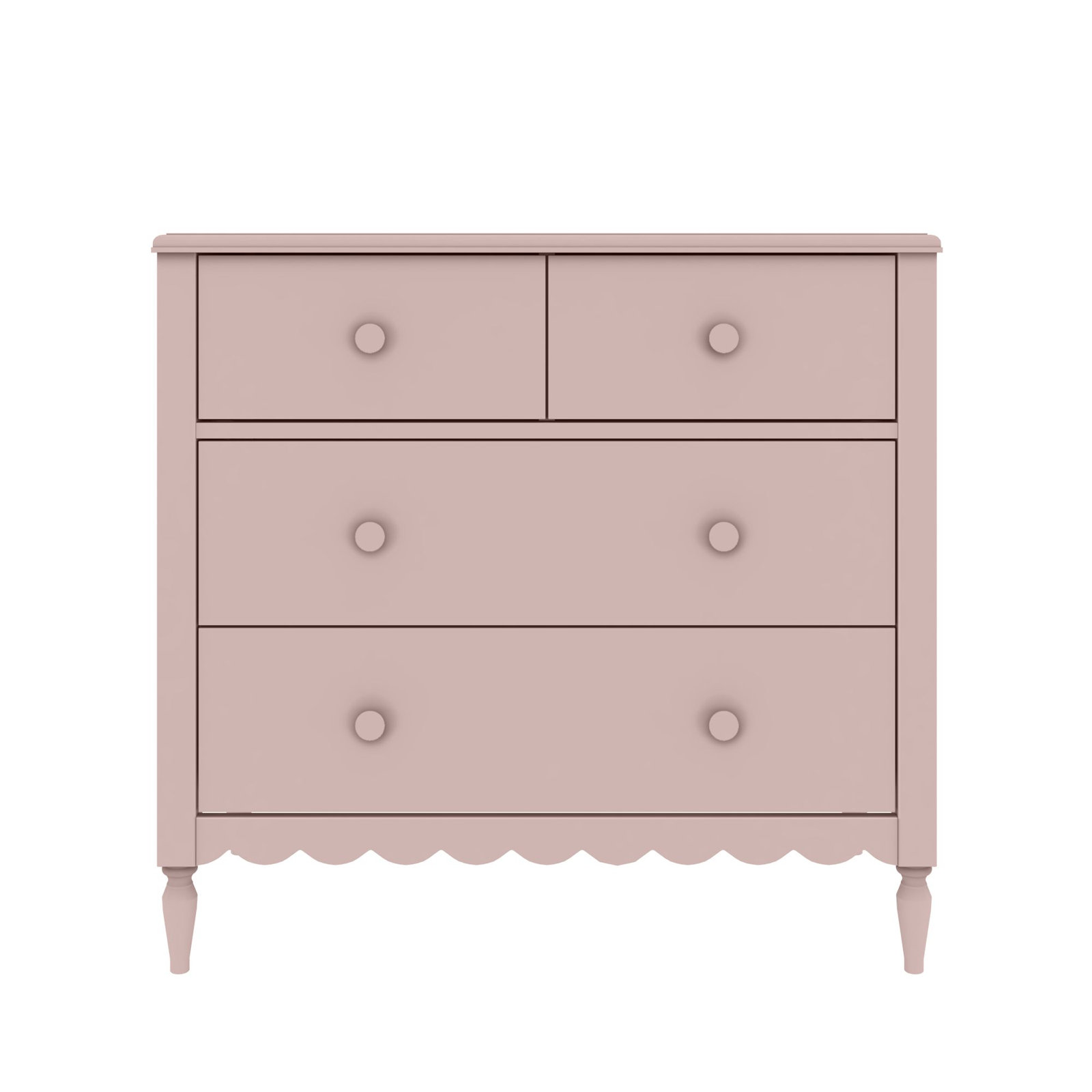 Charlotte 4 Drawer Dresser, Pecan, Blossom Pink