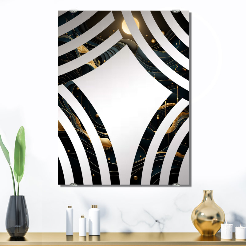 Ohl - Grand miroir mural abstrait, 32 po x 24 po