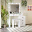 Coiffeuse réglable blanche avec 5 tiroirs