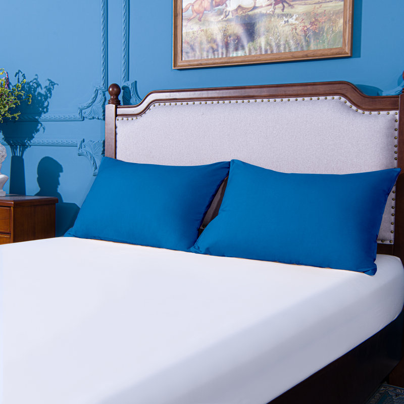 Taies d'oreiller de lit, 1800 taies d'oreiller en microfibre brossée avec fermeture à enveloppe - NTBAY, Bleu royal, Standard