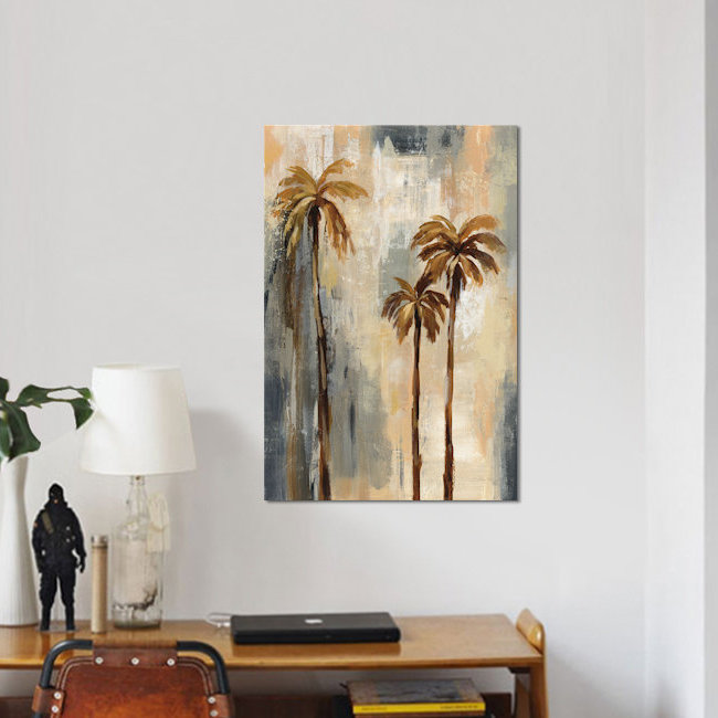 « palm trees i », reproduction d’impression sur toile tendue, H 60 po x l 40po x P 1,5 po, Toile tendue, Pas de tapis