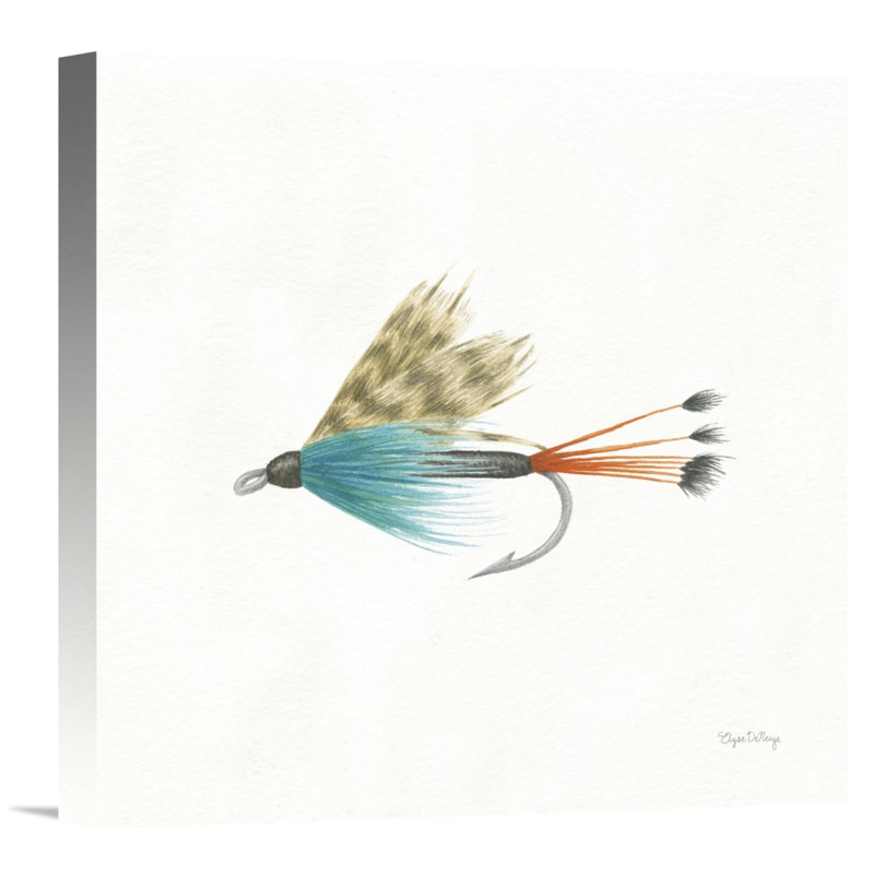 " Gone Fishin V " by Elyse DeNeige, 18" H x 18" W, No Matte, Wrapped Canvas
