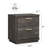 Set of 2 Nightstand with 2 Drawers & Rose Gold Handles, Brown