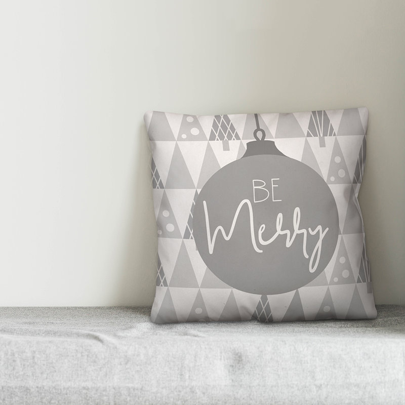  Housse de coussin Be Merry, 16 po x 1 po