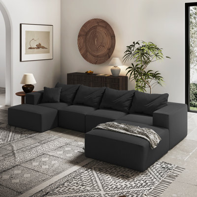 Canapé modulaire rembourré de L 132 po