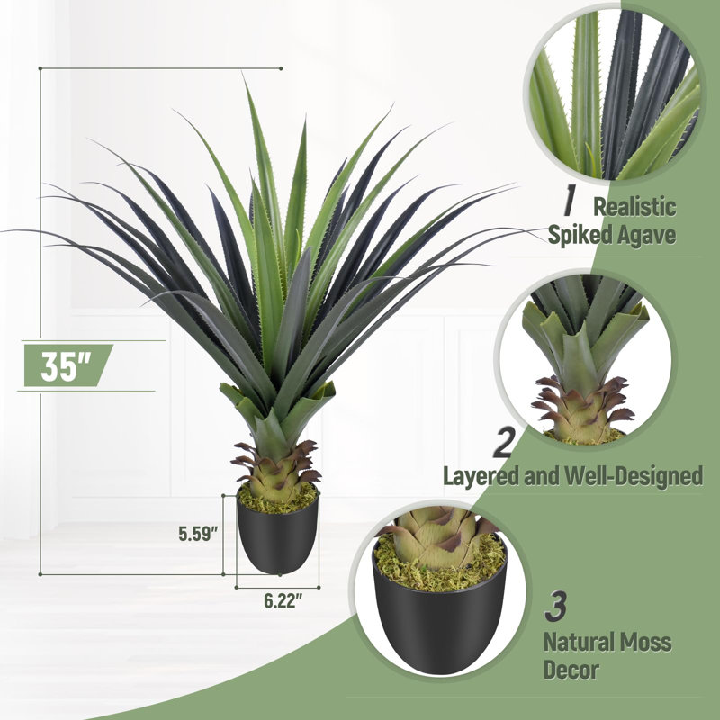 Rowel Faux Plant, 90cm H x 101cm W x 101cm D