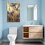 Plantes et fleurs fleurs bleues sur fond doré-417374079