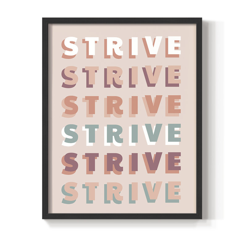 Strive, reproduction encadrée - bois massif, Noir, H 10 po x l 8 po