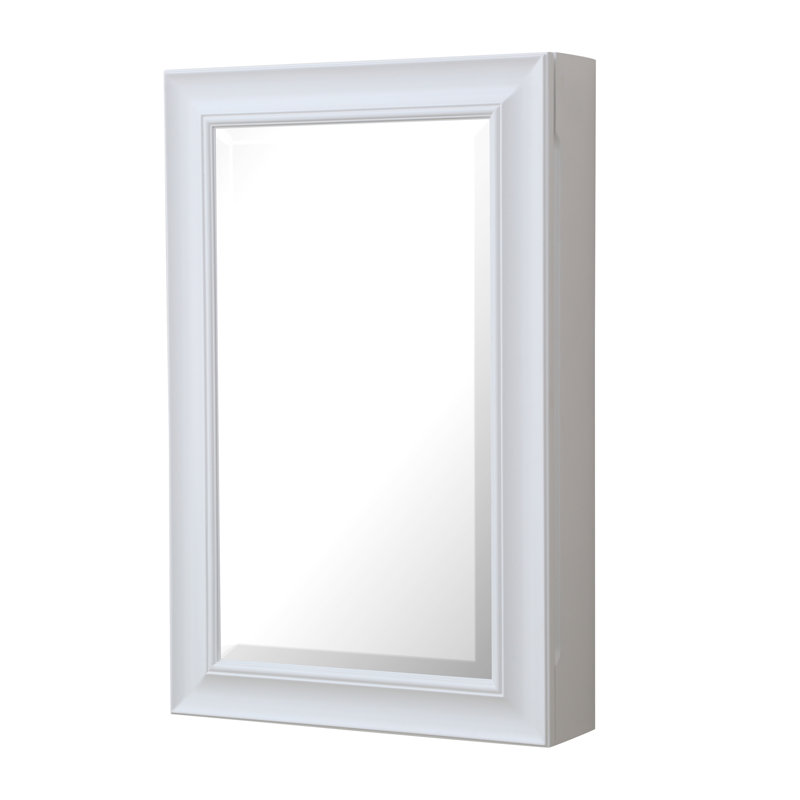 Aqueelah 22 " W X 34 " H Surface Framed Medicine Cabinet with Mirror, White
