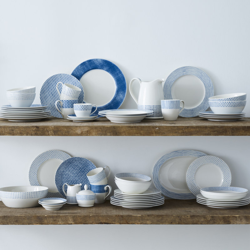 Noritake Hammock 12-Piece Dinnerware Set  - Rim, Service for 4, Blue