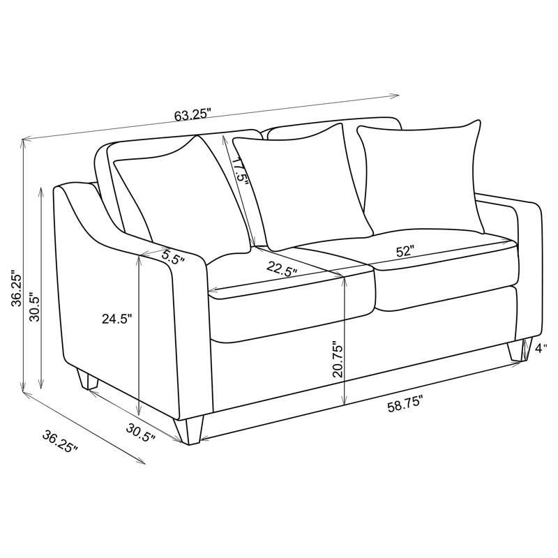 Ensemble de canapé à accoudoirs inclinés 2 pièces Janelda Beige, 2 Pieces: Sofa, Loveseat