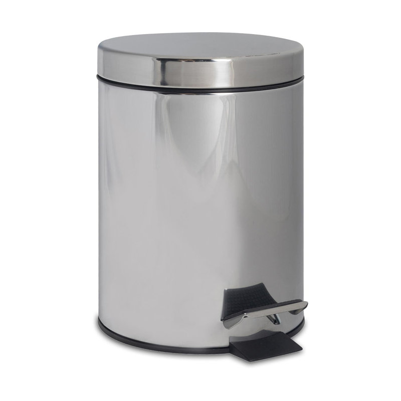 Harbour Housewares - Round Bathroom Pedal Bins, Chrome