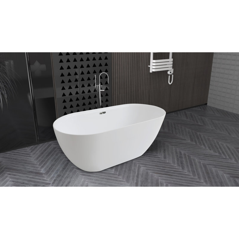 59'' x 29.5'' Freestanding Soaking Acrylic Bathtub