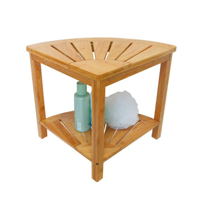 15.8'' W Wood Shower Bench