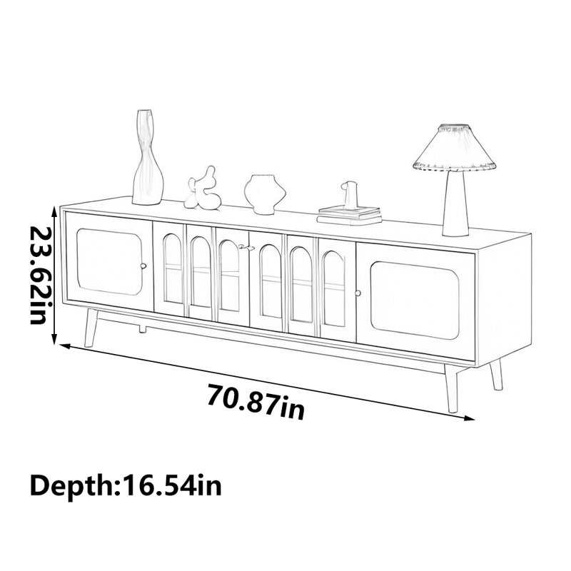 Meuble télé rétro de style français, 70.87"