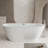 59'' Acrylic Freestanding Bathtub With Unique Diamond Pattern Design: Spacious Oval Shape,  Gloss White Finish, Chrome Overflow And Pop-Up Drain CUPC Certificate