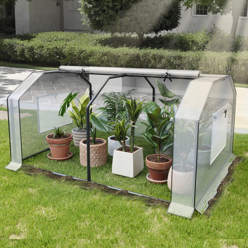 Mini serre, housse en PE imperméable, résistante aux rayons UV et portative, pour installation à l'extérieur, H 3 pi x l 4 pi x P 3 pi