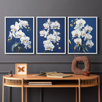 Floral Study Series LVI -Set de 3 estampes numériques giclées -Prêt à accrocher
