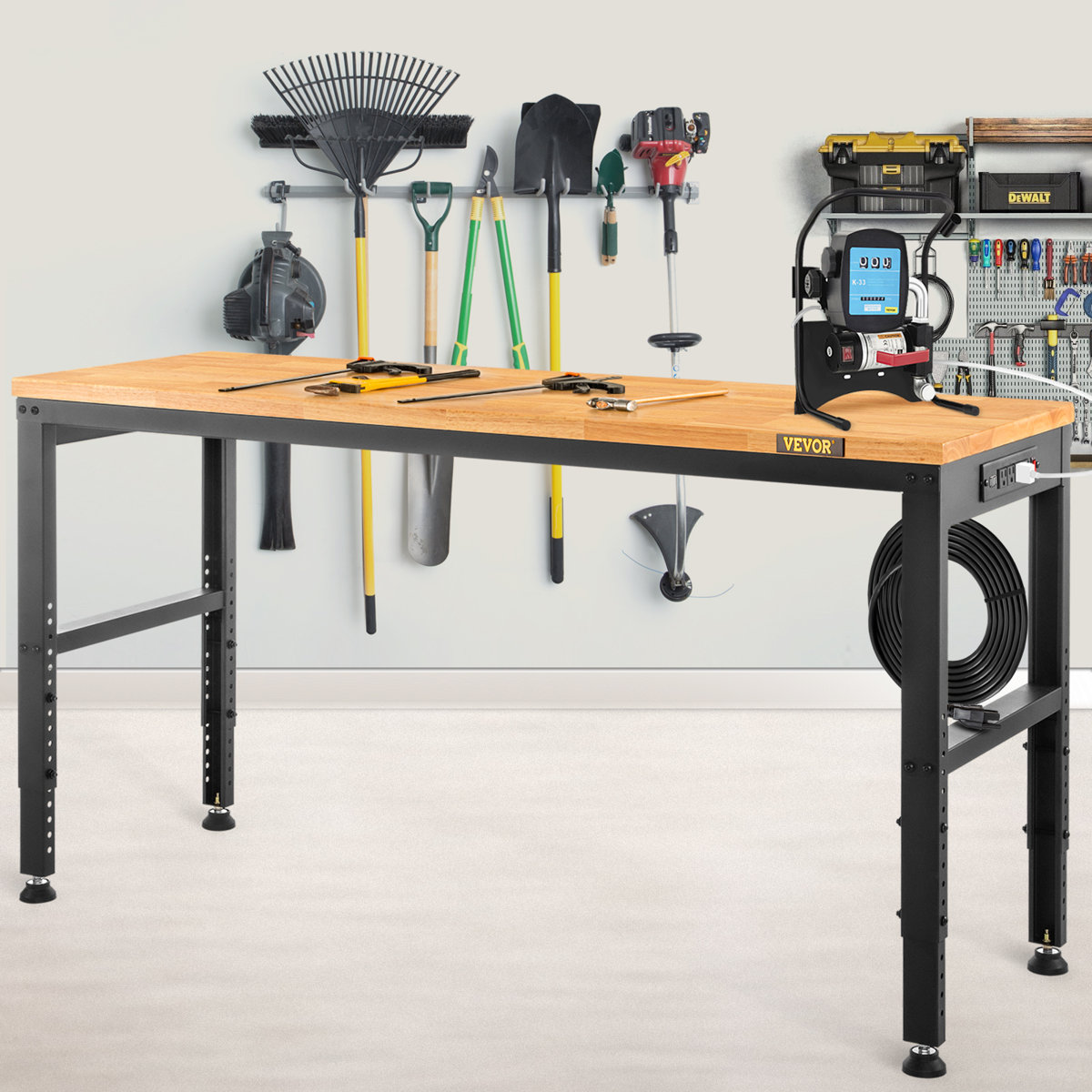 VEVOR 48" W Adjustable Height Wood Top Workbench & Reviews | Wayfair