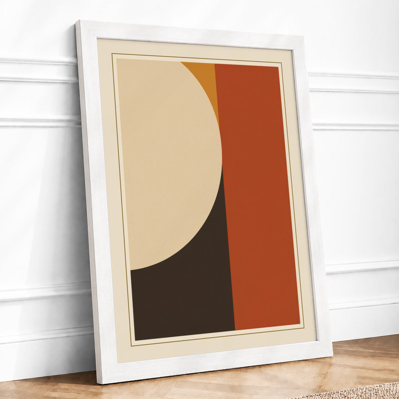 Curved Geometry Mid-Century - Print, A3 - 42.0 x 29.7 cm, White
