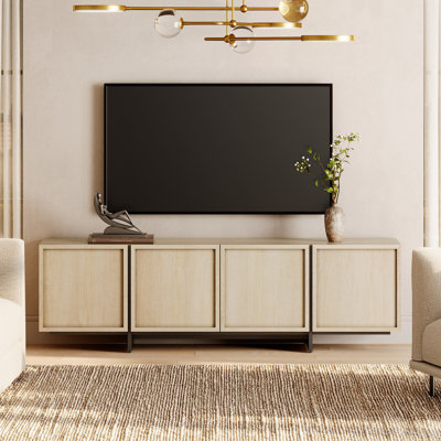 Maisonet New Designed TV Stand For 80 Inch TV, Modern Entertainment Center With 4 Storage Cabinets And T-Shaped Legs, Media Console TV Table For Livin by Ebern Designs