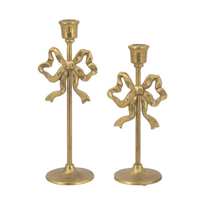 Markos Metal Bow Taper Candle Holder