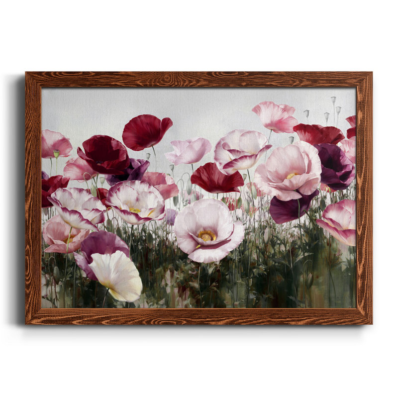 Toile encadrée de qualité supérieure Royal Poppy Field - prête à être accrochée, H 20 po x l 17 po x P 1,5 po, Érable